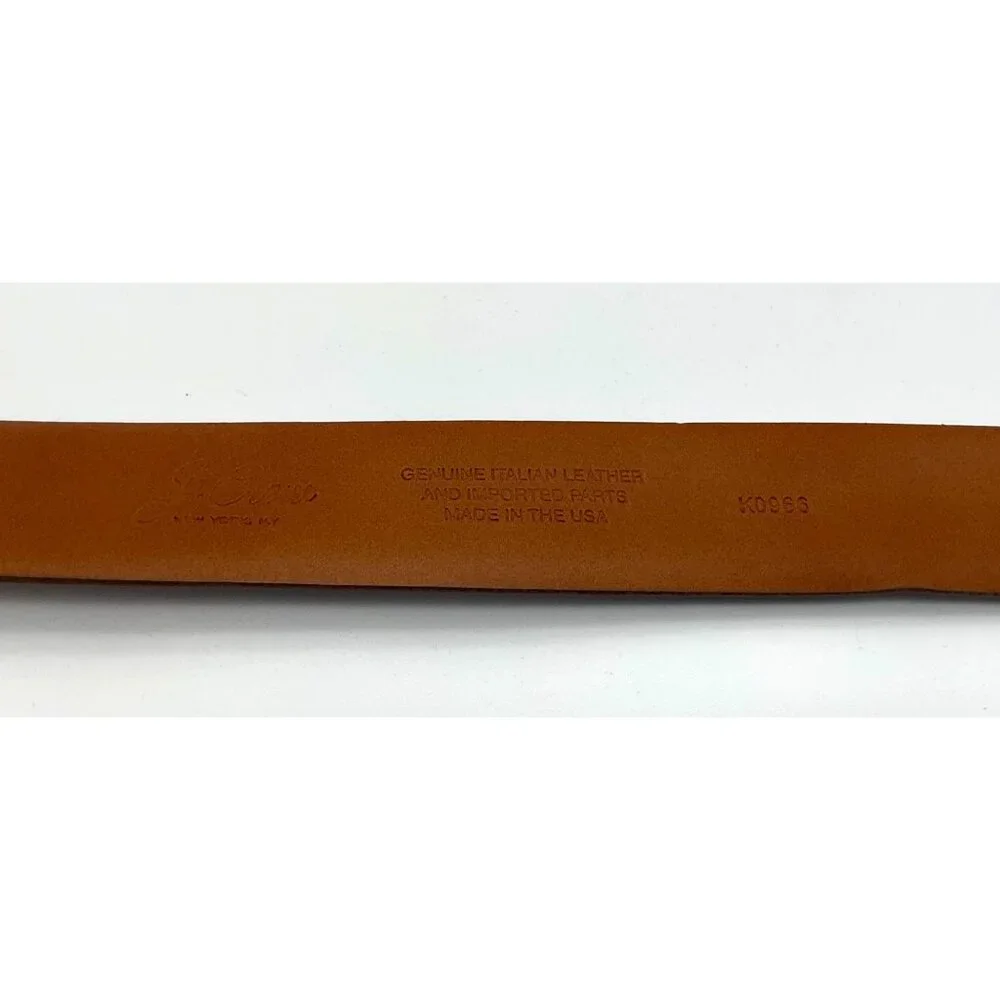 J.Crew Brown Genuine Italian Leather Silvertone Buckle Belt Size 34